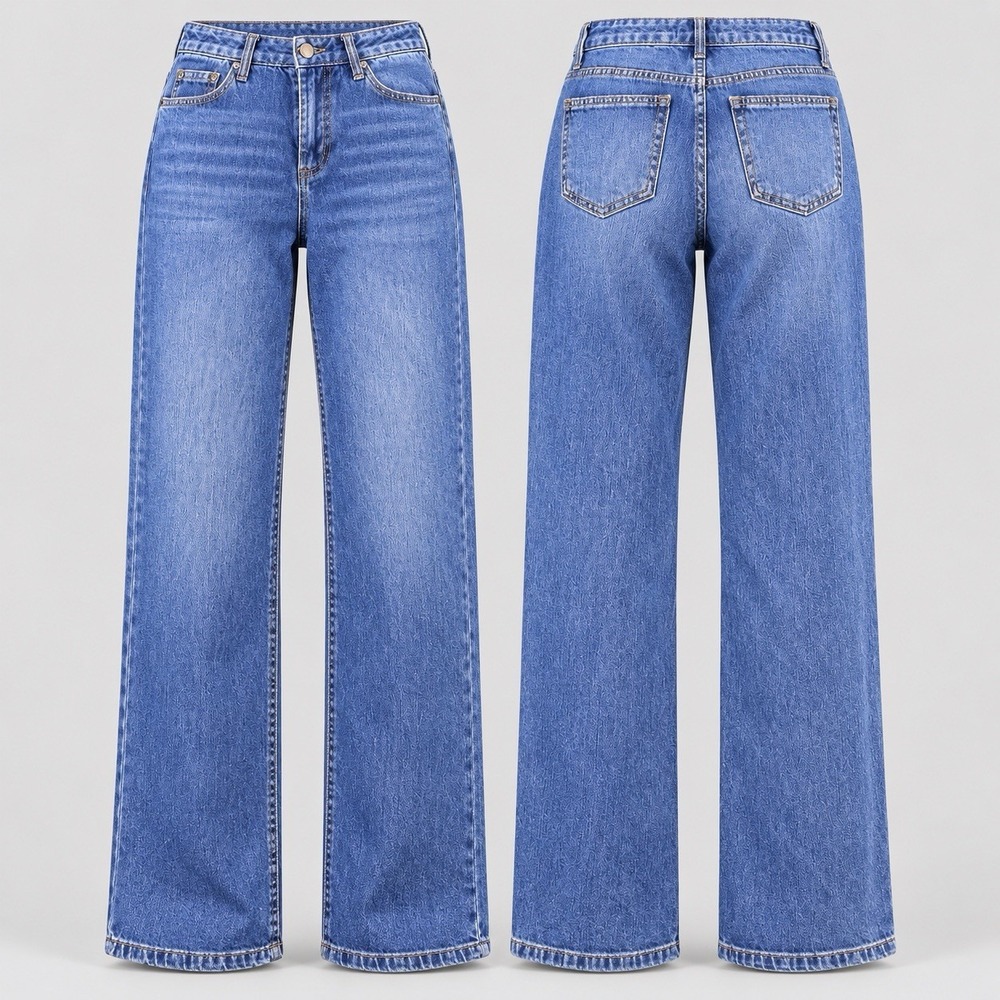 OAT New York jeans  womens  4/27/29" Denim Wide Leg  hemmed whiskering